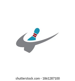 Bowling pin Logo Template vector icon illustration design