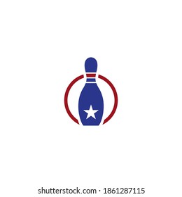Bowling pin Logo Template vector icon illustration design