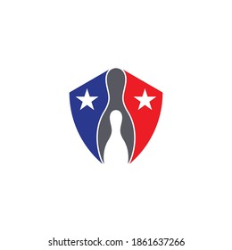 Bowling pin Logo Template vector icon illustration design
