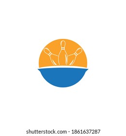 Bowling pin Logo Template vector icon illustration design