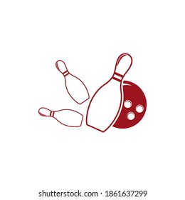 Bowling pin Logo Template vector icon illustration design