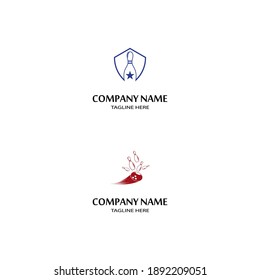 Bowling pin Logo Template vector icon illustration design