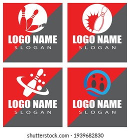 Bowling pin Logo Template vector icon illustration design