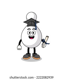 bowling pin mascot with graduation pose , character design