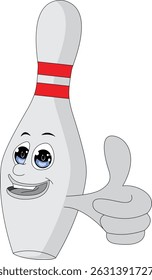 Bowling Pin Mascot Showing Thumbs Up Vector