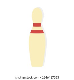 Bowling Pin on white background. Vector illustration in trendy flat style. EPS 10.