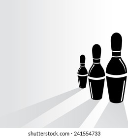bowling pin on white background, flat and shadow theme