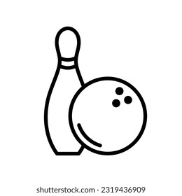 Ilustración Del Vector De Icono De Contorno De Bola Y Pin