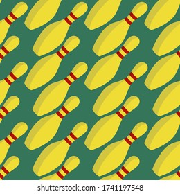 Bowling Pin Pattern , Illustration, Vector On White Background