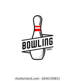Bowling pin and ribbon design 