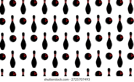Bowling Pin Patrón sin fisuras Línea mínima de fondo deportivo