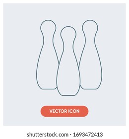 bowling pin shot vector icon