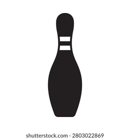 Bowling Pin Silhouette On White Background Minimalist Design