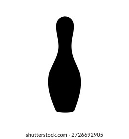 Design de ilustração plana vetor de silhueta de pino de boliche.