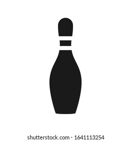 Bowling pin simple black isolated vector icon.
