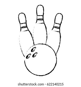 bowling pin sport ball sketch