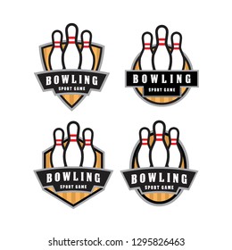 Bowling Pin Sport Game Emblem Badge Stock Vector (Royalty Free ...