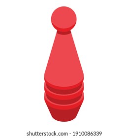 Bowling pin sport icon. Isometric of bowling pin sport vector icon for web design isolated on white background