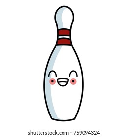 Bowling pin sport kawaii cute cartoon vector illustration graphic
