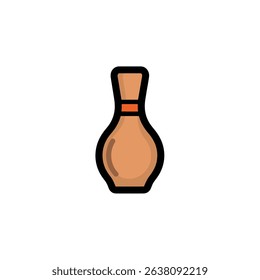 Bowling pin stands upright isolated sport white background game design