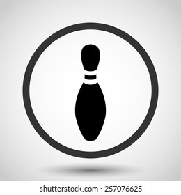 Bowling pin vector icon - black illustration