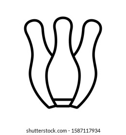 Bowling pin vector icon design templates on white background