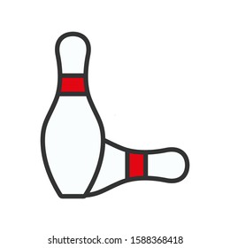 Bowling pin vector icon design templates on white background