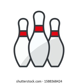 Bowling pin vector icon design templates on white background