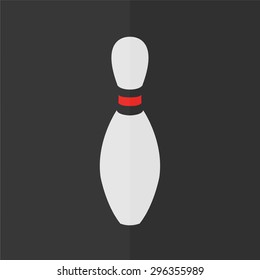 bowling pin vector icon. Flat design