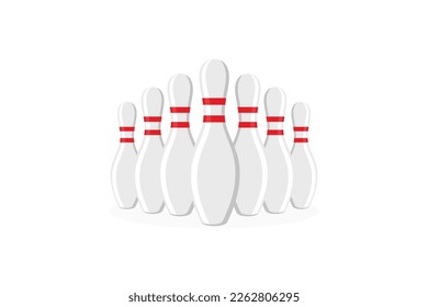 Bowling Pin Vector Icon Illustrations. Bowling Pins Sport Flat design