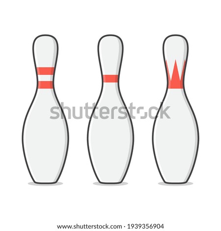 Bowling Pin Vector Icon Illustrations. Bowling Pins Sport Flat Icons