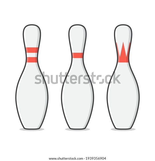 Bowling Pin Vector Icon Illustrations. Bowling Pins\
Sport Flat Icons
