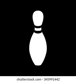 bowling pin vector icon isolated on black