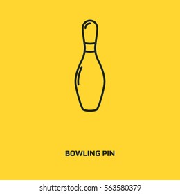 Bowling Pin vector icon. Leisure game sign. Recreation sport symbol.