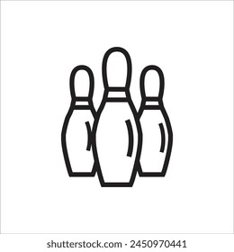 bowling pin vector icon line template