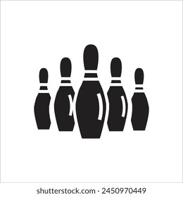 bowling pin vector icon line template