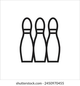 bowling pin vector icon line template