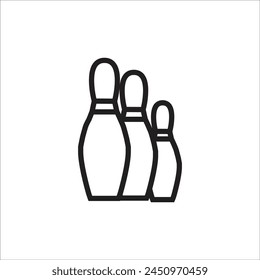 bowling pin vector icon line template