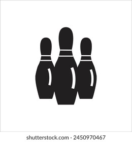 bowling pin vector icon line template