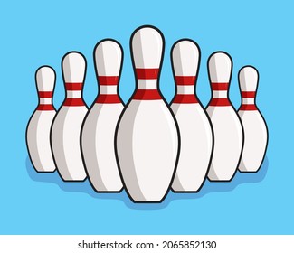 Bowling Pin Vector Illustrations Isolated
