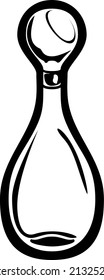 entrada vectorial del pasador de bolos en negro transparente