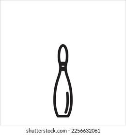 bowling pin vector line new icon