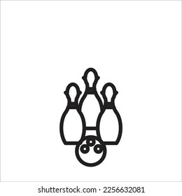 bowling pin vector line new icon