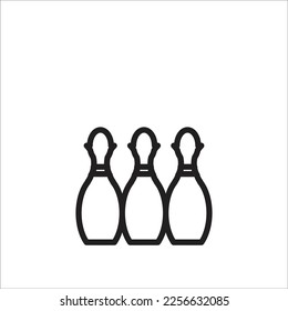 bowling pin vector line new icon