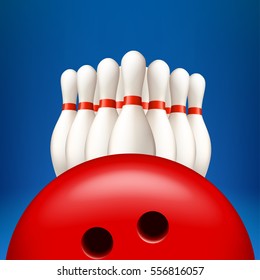 bowling pind with ball