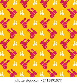 Bowling pink background repeating trendy pattern vector illustration