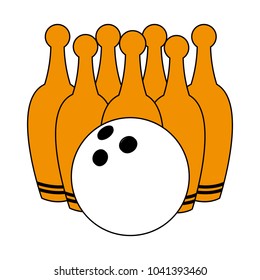Bowling pins and ball