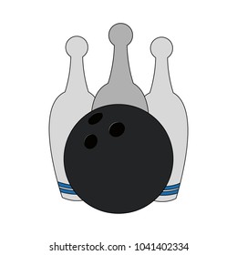 Bowling pins and ball