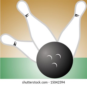 bowling pins and ball	