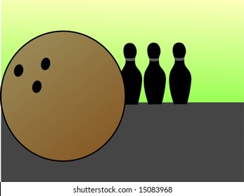 bowling pins and ball	